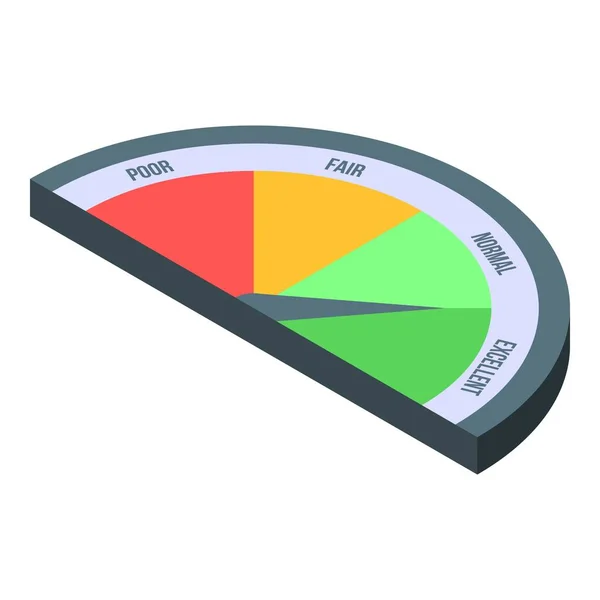 Excellent credit score icon, isometric style — Stock Vector