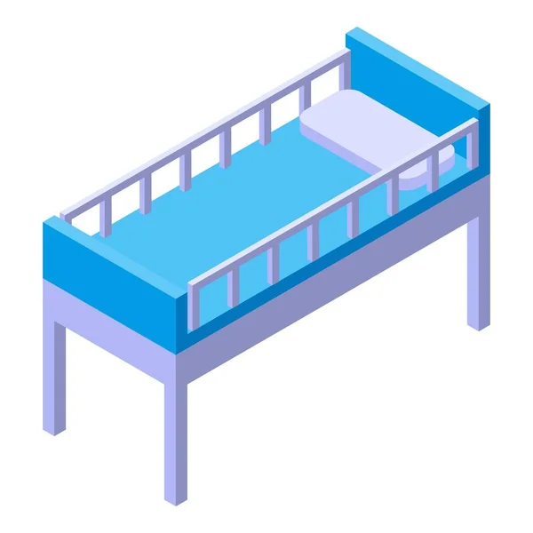 Hospital bed icon, isometric style — Stock Vector