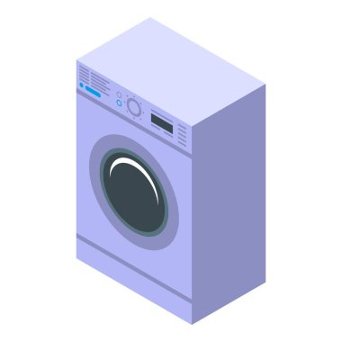 Çamaşır makinesi simgesi, izometrik biçim