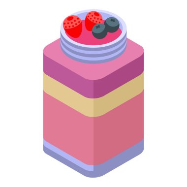 Berry smoothie simgesi, izometrik biçim