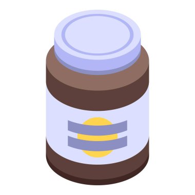 Tereyağı kavanozu simgesi, izometrik biçim