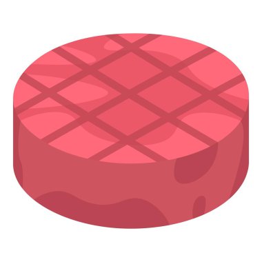 Round steak icon, isometric style vector Round steak icon, isometric style vector