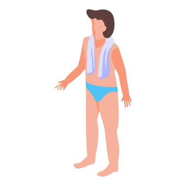 Çocuk plaj havlusu simgesi, izometrik stil