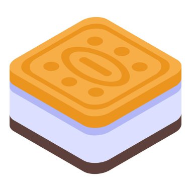 Sandviç kurabiye simgesi, izometrik biçim