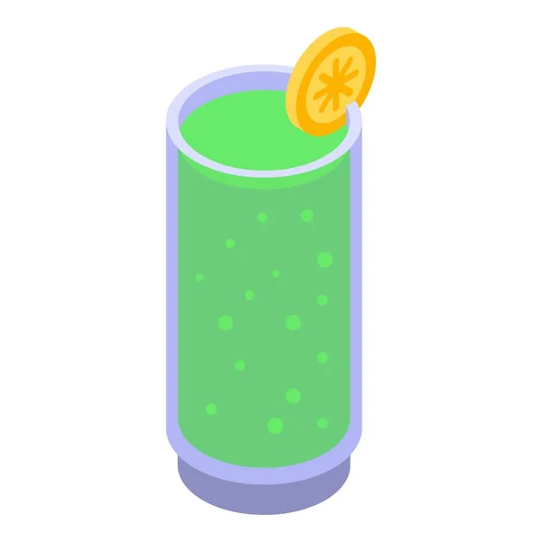 Kiwi smoothie icon, isometric style — 스톡 벡터