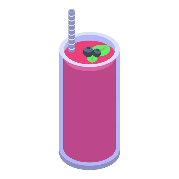 Mix berry smoothie icon, isometric style — 스톡 벡터