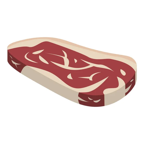 Çiğ biftek ikonu, izometrik stil — Stok Vektör