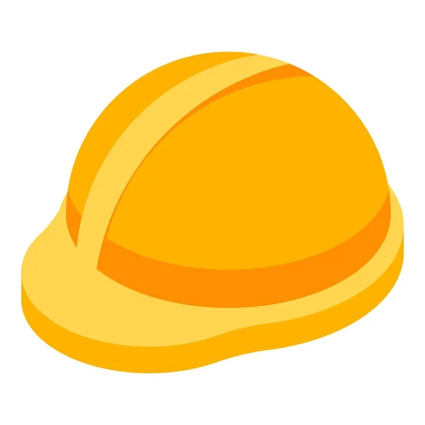 Yellow helmet icon, isometric style — 스톡 벡터