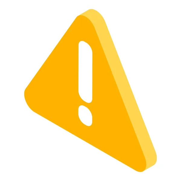 Signo amarillo icono de alerta, estilo isométrico — Vector de stock