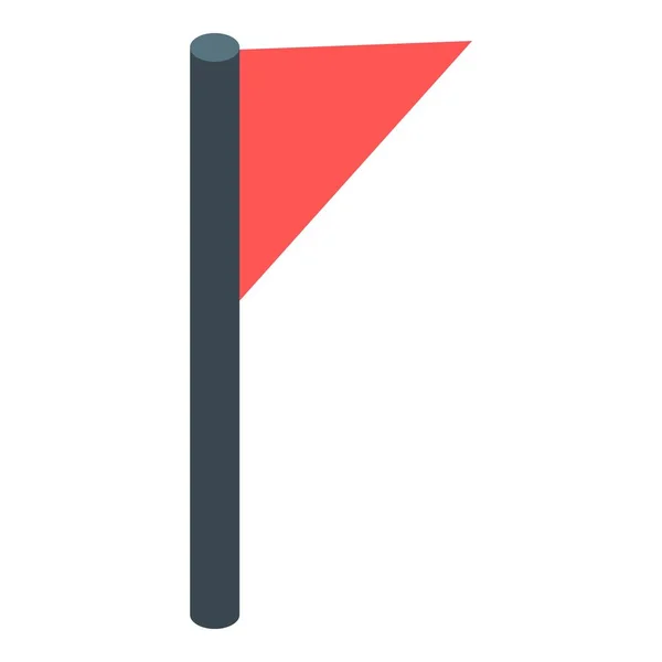 Czerwony narożnik piłka nożna flaga ikona, izometryczny styl — Wektor stockowy