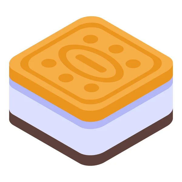 Sandwich cookie icon, isometric style — Stock Vector