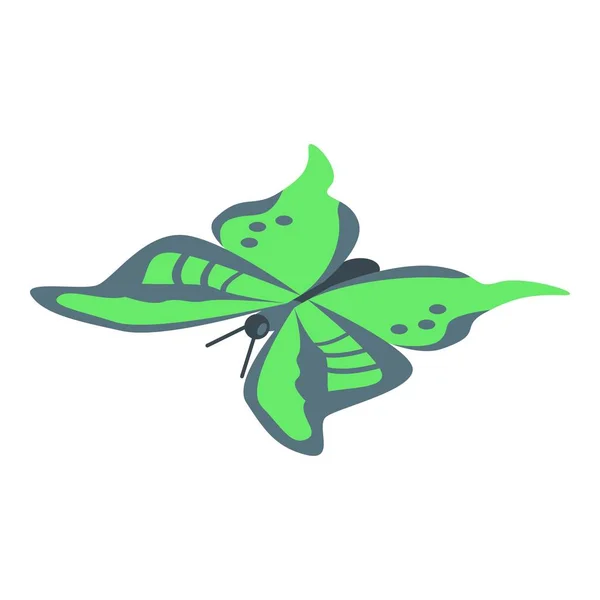 Campo verde icono de la mariposa, estilo isométrico — Vector de stock