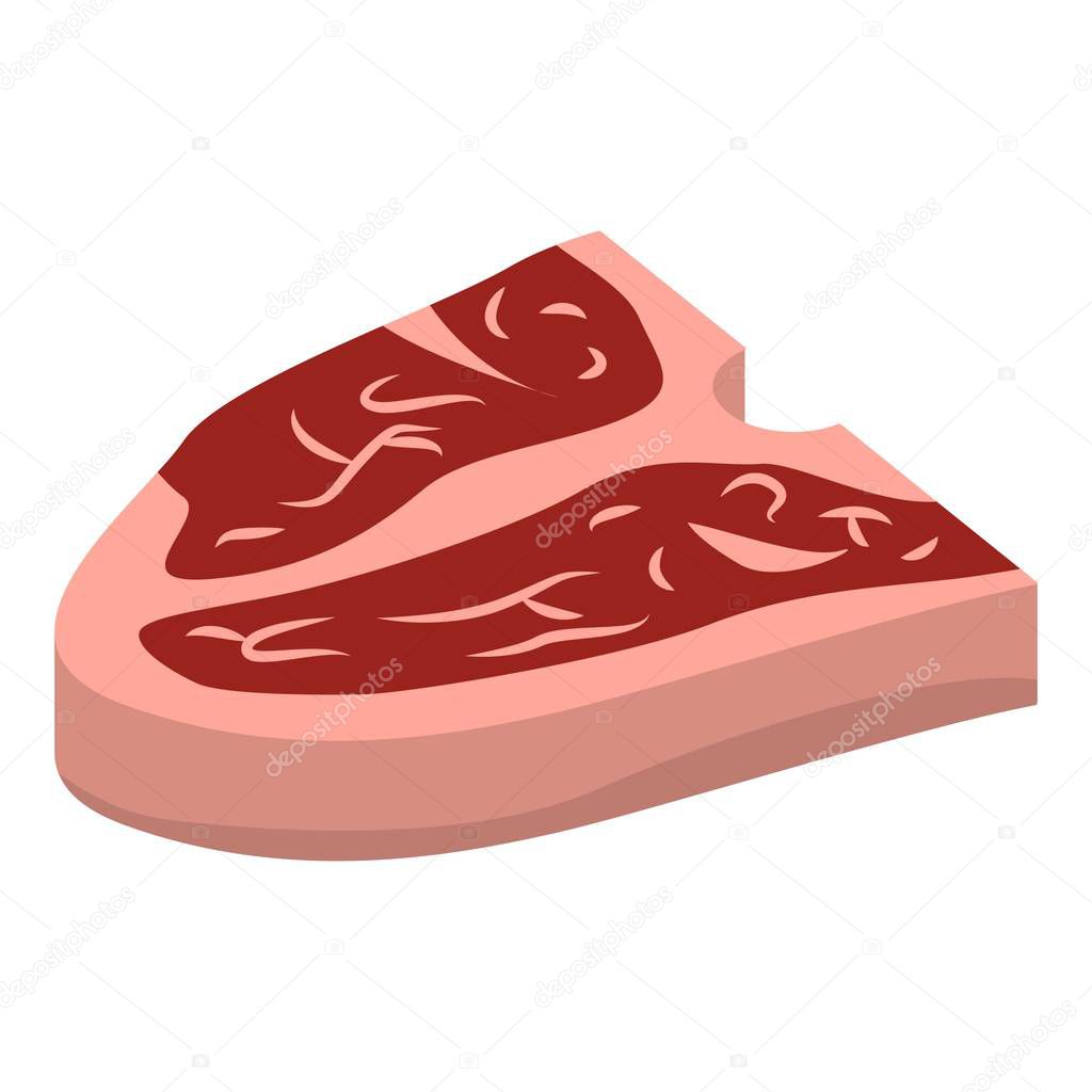 Dinner steak icon. Isometric of dinner steak vector icon for web design isolated on white background