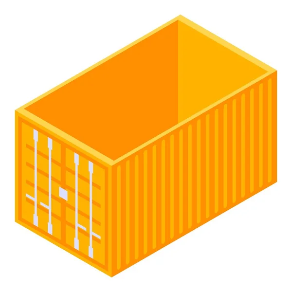Orange cargo container icon, isometric style — Stock Vector