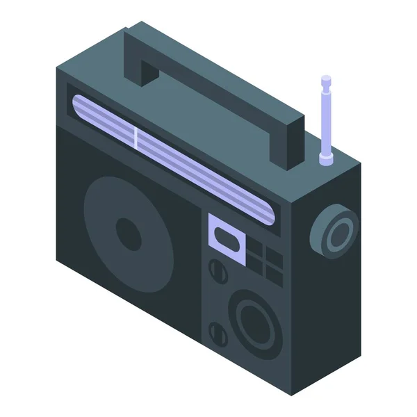 Muziek radio icoon, isometrische stijl — Stockvector