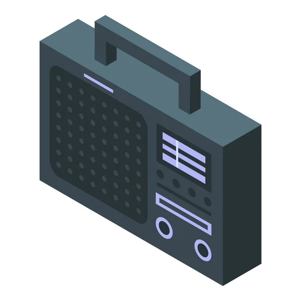 Old radio icon, isometric style — Stock Vector