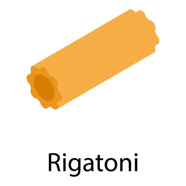 Rigatoni makarna ikonu, izometrik stil