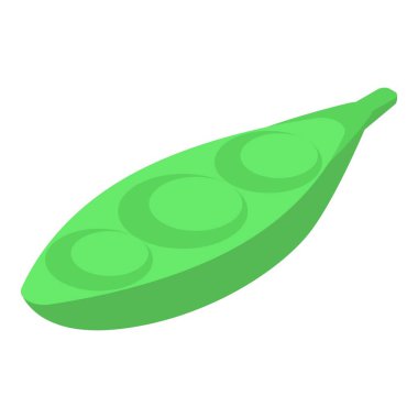 Yeşil fasulye ikonu, izometrik stil