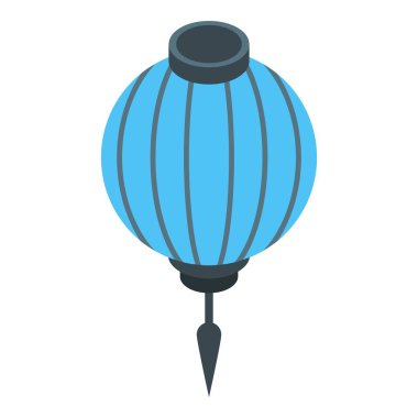 Mavi kağıt fener simgesi, izometrik biçim