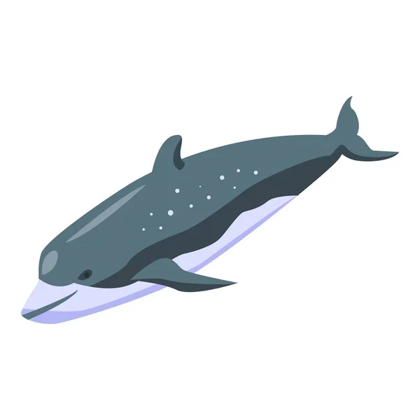 Fish whale icon, isometric style — Stock Vector
