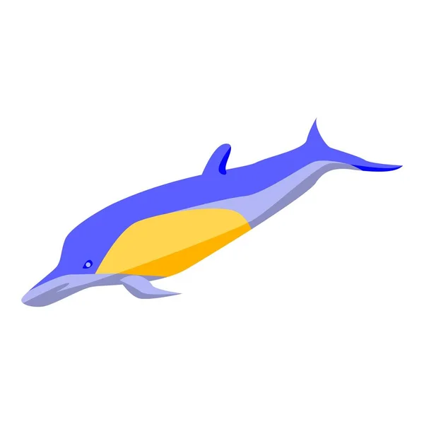 Blue dolphin icon, isometric style — Stock Vector