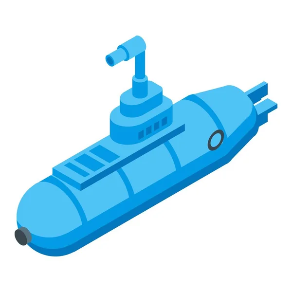 Icono azul submarino, estilo isométrico — Vector de stock