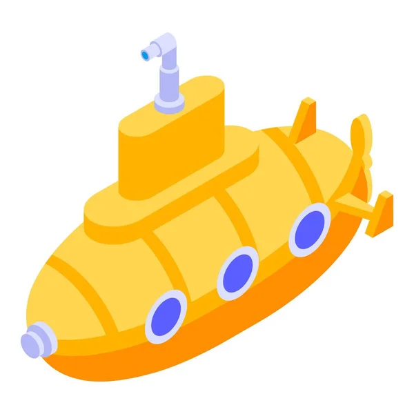 Sarı denizaltı simgesi, izometrik stil — Stok Vektör