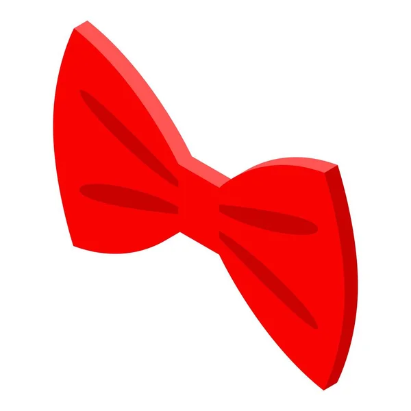 Ícone de laço da mulher vermelha, estilo isométrico — Vetor de Stock