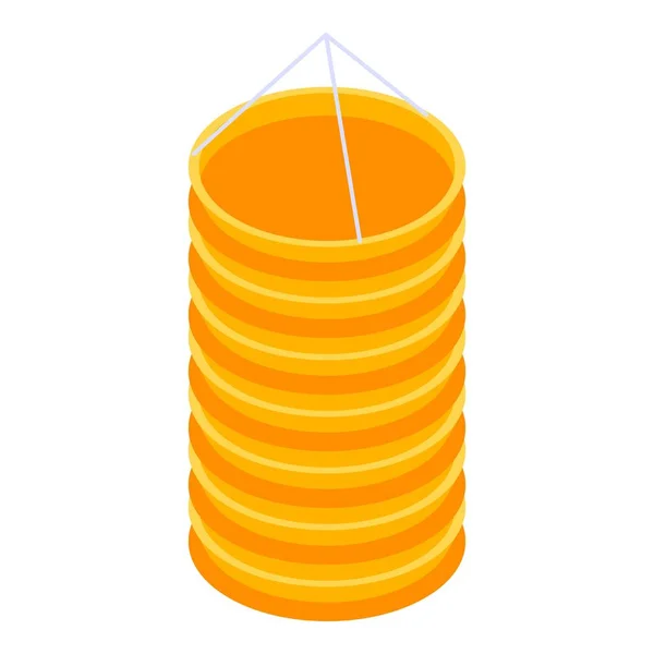 Lanterne chinoise orange icône, style isométrique — Image vectorielle