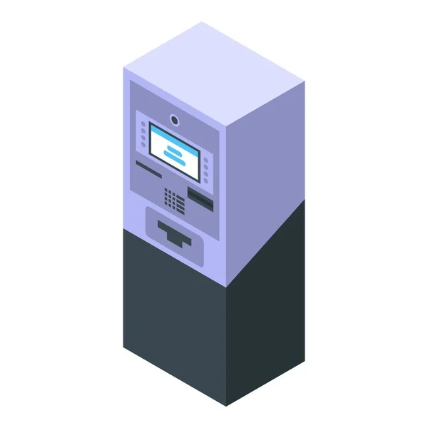Icona ATM a due colori, stile isometrico — Vettoriale Stock