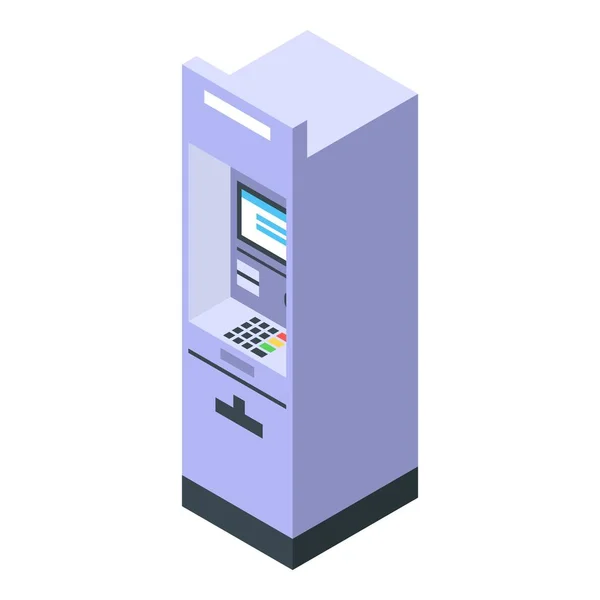 Gray ATM icon, isometric style — Stock Vector