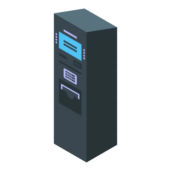 Zwart Atm icoon, isometrische stijl — Stockvector