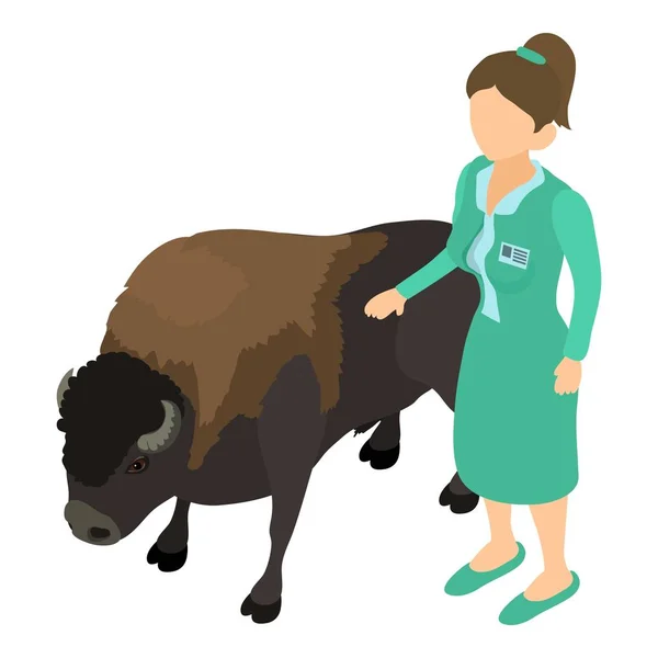 Icono de tratamiento animal, estilo isométrico — Vector de stock