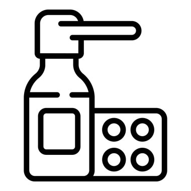 Sprey şişe hap ikonu, taslak biçimi