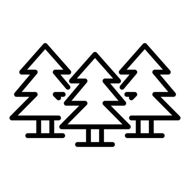 Köknar ağacı orman simgesi, anahat stili