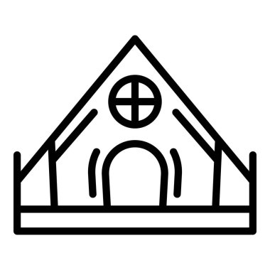 Kamp çadır simgesi, anahat stili