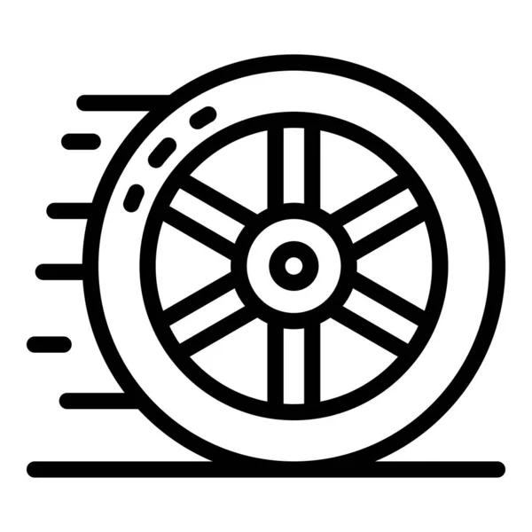 Icono de rueda de coche, estilo de contorno — Vector de stock