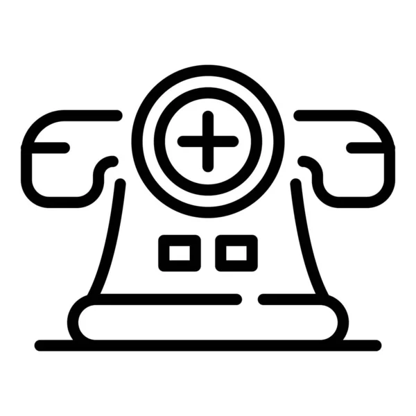 Orvosi call center ikon, körvonalazott stílus — Stock Vector