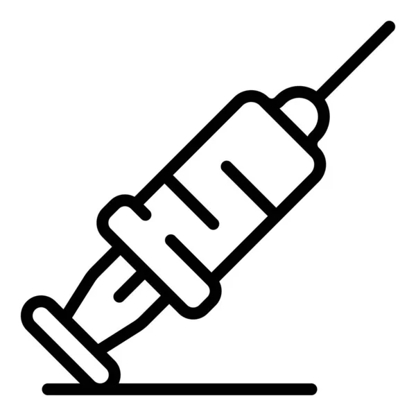 Syringe icon, outline style — Stock Vector