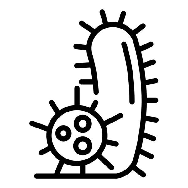 Ikona virových bakterií, styl osnovy — Stockový vektor