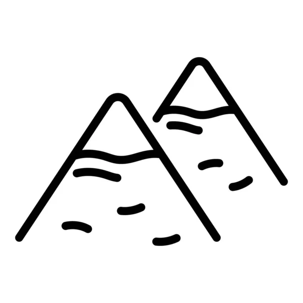 Icona delle montagne, stile contorno — Vettoriale Stock