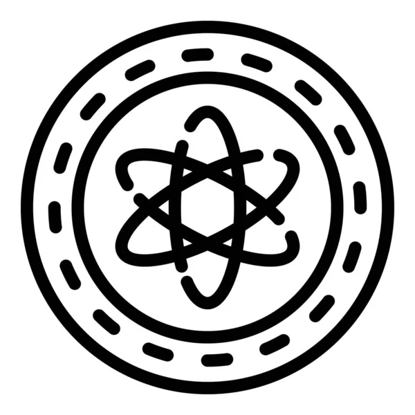 Atom struktúra ikon, körvonalazott stílus — Stock Vector