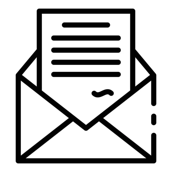 Icono de carta de correo, estilo de esquema — Vector de stock