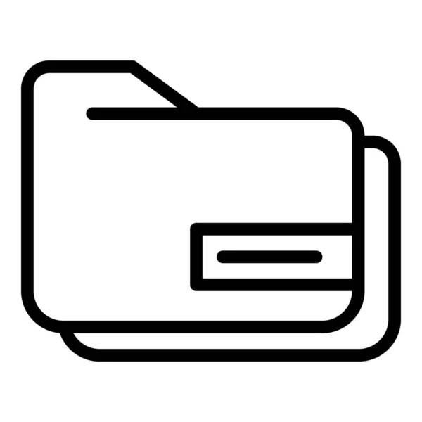 Icono de carpeta de archivo, estilo de esquema — Vector de stock
