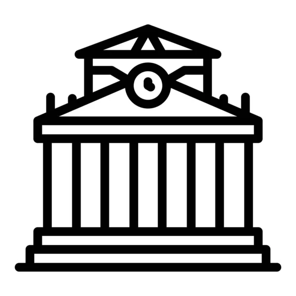 Antiguo icono del edificio de la universidad, estilo de esquema — Vector de stock