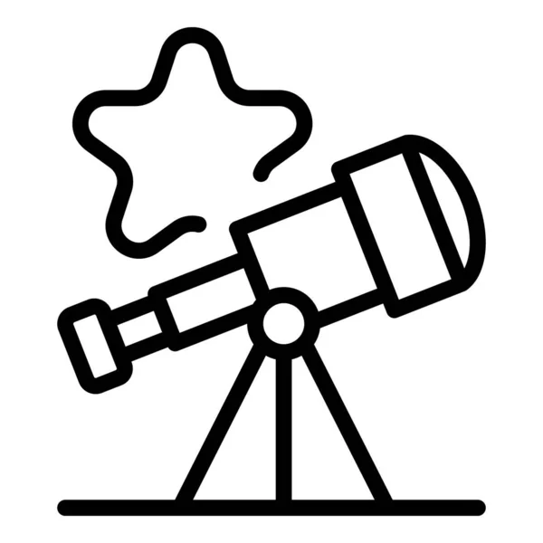 Star telescope icon, outline style — Stock Vector