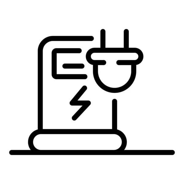 Elektrische tankstation icoon, omtrek stijl — Stockvector