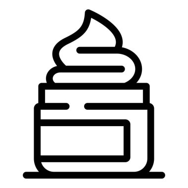 Güneş kremi kavanozu simgesi, taslak biçimi