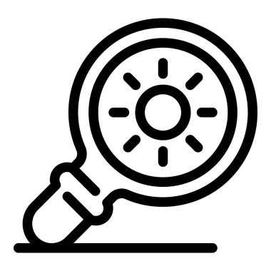 Büyüteç simgesi altında güneş, özet biçimi