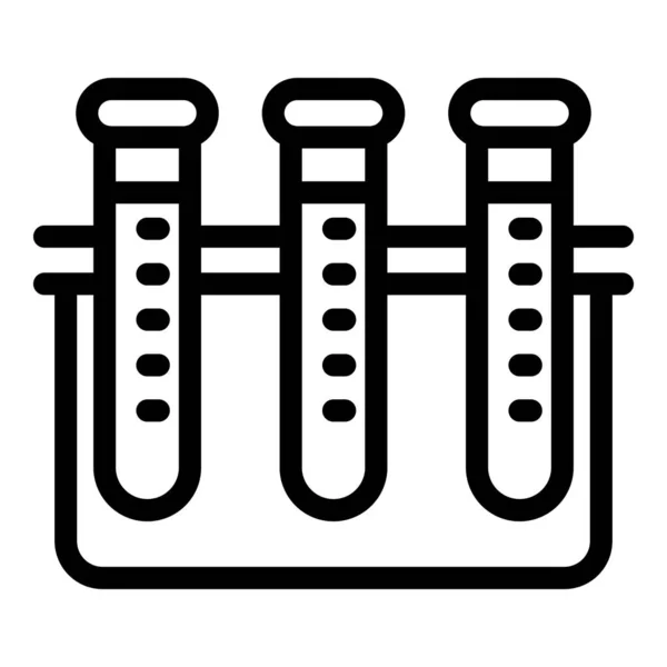 Blood test tubes stand icon, outline style — Stock Vector